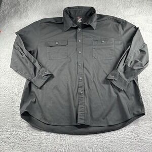 Craftsman Work Shirt Mens 3x Black Long Sleeve Button Up Pockets Utility Canvas‎